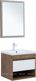 Тумба под раковину Aquanet Тренд 345117 60 см дуб рустикальный/белый сатин